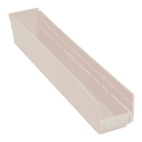 Economy Shelf Bin, 4-1/8" W x 4" H x 23-5/8" D, Ivory NRZ Safety Inc.