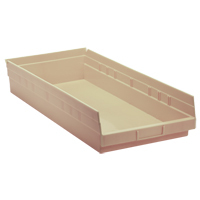 Economy Shelf Bin, 11-1/8" W x 4" H x 23-5/8" D, Ivory, 60 lbs. Capacity NRZ Safety Inc.