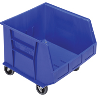 Mobile Bin, 14" H x 16-1/2" W x 18" D, 75 lbs. Capacity, Blue NRZ Safety Inc.