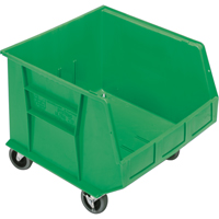 Mobile Bin, 14" H x 16-1/2" W x 18" D, 75 lbs. Capacity, Green NRZ Safety Inc.