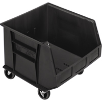 Mobile Bin, 14" H x 16-1/2" W x 18" D, 75 lbs. Capacity, Black NRZ Safety Inc.