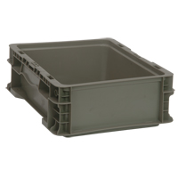 Collapsible Stacking Container, 15" W x 12" D x 5" H, Grey NRZ Safety Inc.