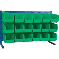 Louvered Rack with Bins, 18 Bins, 36" W x 8-1/4" D x 22" H NRZ Safety Inc.