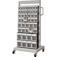 Mobile Tilt Bin Rack, Single-sided, 46 bins, 26-1/4" W x 22" D x 57-1/2" H NRZ Safety Inc.