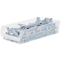 Shelf Bins, 6-5/8" W x 4" H x 23-5/8" D, Clear, 50 lbs. Capacity NRZ Safety Inc.