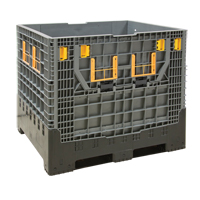 Collapsible Bulk Container, 47.2" L x 39.4" W x 39.4" H, Grey NRZ Safety Inc.