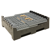 Collapsible Bulk Container, 47.2" L x 39.4" W x 39.4" H, Grey NRZ Safety Inc.