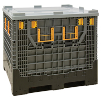 Collapsible Bulk Container, 47.2" L x 39.4" W x 39.4" H, Grey NRZ Safety Inc.