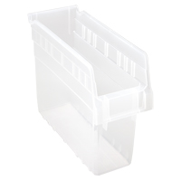 Store-Max Shelf Bins, 4-3/8" W x 8" H x 11-5/8" D, Clear, 44 lbs. Capacity NRZ Safety Inc.