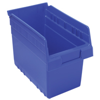 Store-Max Shelf Bins, 6-5/8" W x 8" H x 11-5/8" D, Blue, 44 lbs. Capacity NRZ Safety Inc.