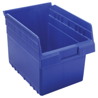 Store-Max Shelf Bins, 8-3/8" W x 8" H x 11-5/8" D, Blue, 44 lbs. Capacity NRZ Safety Inc.