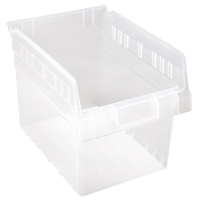 Store-Max Shelf Bins, 8-3/8" W x 8" H x 11-5/8" D, Clear, 44 lbs. Capacity NRZ Safety Inc.