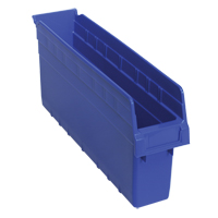 Store-Max Shelf Bins, 4-3/8" W x 8" H x 17-7/8" D, Blue, 56 lbs. Capacity NRZ Safety Inc.
