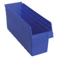 Store-Max Shelf Bins, 6-5/8" W x 8" H x 17-7/8" D, Blue, 56 lbs. Capacity NRZ Safety Inc.