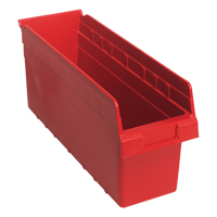 Store-Max Shelf Bins, 6-5/8" W x 8" H x 17-7/8" D, Red, 56 lbs. Capacity NRZ Safety Inc.