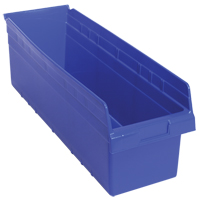 Store-Max Shelf Bins, 8-3/8" W x 8" H x 23-5/8" D, Blue, 68 lbs. Capacity NRZ Safety Inc.