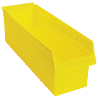 Store-Max Shelf Bins, 8-3/8" W x 8" H x 23-5/8" D, Yellow, 68 lbs. Capacity NRZ Safety Inc.