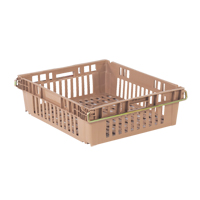 Agricultural Plastic Stack-N-Nest Container, 20.3" x 24" x 6.8", Beige NRZ Safety Inc.