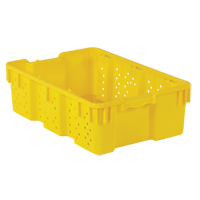 Agricultural Plastic Stack-N-Nest Container, 16" x 23.9" x 7.3", Yellow NRZ Safety Inc.