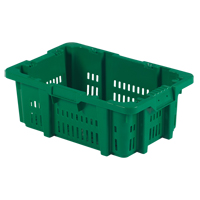 Food Handling Plastic Stack-N-Nest Container, 16" x 23.9" x 8.8", Green NRZ Safety Inc.