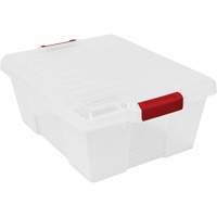 Plastic Latch Container, 15.875" W x 21" D x 7.75" H, Clear NRZ Safety Inc.