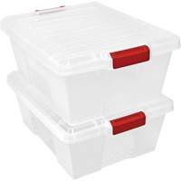 Plastic Latch Container, 15.875" W x 21" D x 7.75" H, Clear NRZ Safety Inc.