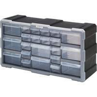 Drawer Cabinet, Plastic, 22 Drawers, 19-1/2" x 6-1/4" x 10", Black NRZ Safety Inc.