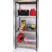 Wire Shelving Unit with Plastic Shelves, Wire Frame with Plastic Shelves, Boltless, 600 lbs. Capacity, 30" W x 72" H x 18" D NRZ Safety Inc.