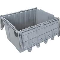 Contenant de distribution en plastique avec dessus basculant, 21,65" x 15,5" x 12,5", Gris NRZ Safety Inc.