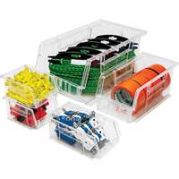 Crystal Clear Ultra Bins, 8-1/4" W x 7" H x 14-3/4" D, Clear NRZ Safety Inc.