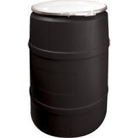 Polyethylene Drums, 55 US gal (45 imp. gal.), Open Top, Black NRZ Safety Inc.