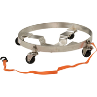 Multi-Tier Drum Dollies, Stainless Steel, 900 lbs. Capacity, 23-1/2" Diameter, Rubber Casters NRZ Safety Inc.