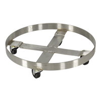 Drum Dollies, Stainless Steel, 800 lbs. Capacity, 23-1/4" Diameter, Rubber Casters NRZ Safety Inc.