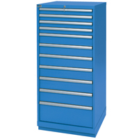 Drawer Cabinets, 11 Drawers, 28-1/4" W x 28-1/2" D x 59-1/2" H, Bright blue NRZ Safety Inc.