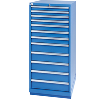Drawer Cabinets, 12 Drawers, 28-1/4" W x 28-1/2" D x 59-1/2" H, Bright blue NRZ Safety Inc.