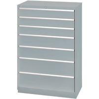 Drawer Cabinets, 7 Drawers, 40-1/4" W x 22-1/2" D x 59-1/2" H, Grey NRZ Safety Inc.