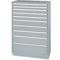 Drawer Cabinets, 10 Drawers, 40-1/4" W x 22-1/2" D x 59-1/2" H, Grey NRZ Safety Inc.