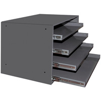 Casiers pour boîtes &agrave; compartiments, Acier, 4 compartiments, 20" la x 15-3/4" p, 15" h, Gris NRZ Safety Inc.