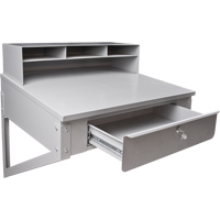 Wall-Mounted Shop Desk, 34-1/2" W x 28" D x 31" H, Grey NRZ Safety Inc.