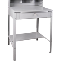 Open Floor Style Shop Desk, 34-1/2" W x 30" D x 53" H, Grey NRZ Safety Inc.
