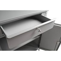 Cabinet Style Shop Desk, 34-1/2" W x 30" D x 53" H, Grey NRZ Safety Inc.