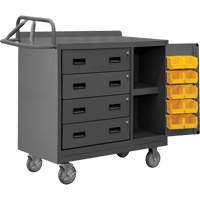 Armoire d'&eacute;tabli mobile avec bacs, Acier Surface NRZ Safety Inc.