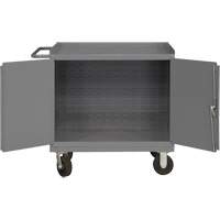 Armoire d'&eacute;tabli mobile avec panneau arri&egrave;re &agrave; persiennes, Acier Surface NRZ Safety Inc.