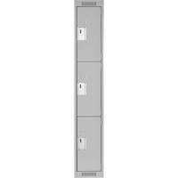 Casiers Clean Line, 3 niveaux, 12" x 18" x 72", Acier, Gris, Rivet (assembl&eacute;) NRZ Safety Inc.