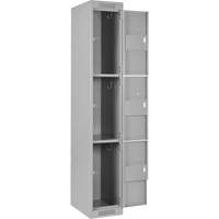 Clean Line Lockers, 3 -tier, Bank of 4, 48" x 18" x 72", Steel, Grey, Rivet (Assembled) NRZ Safety Inc.