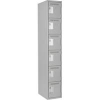 Clean Line Lockerettes, 6 -tier, 12" x 18" x 72", Steel, Grey, Rivet (Assembled) NRZ Safety Inc.