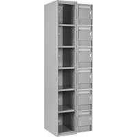 Petits casiers Clean Line, 6 niveaux, Bloc de 4, 48" x 18" x 72", Acier, Gris, Rivet (assembl&eacute;) NRZ Safety Inc.