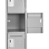 Clean Line Lockerette , 6 -tier, Bank of 4, 48" x 18" x 82", Steel, Beige, Rivet (Assembled) NRZ Safety Inc.