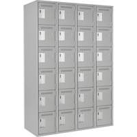 Petits casiers Clean Line, 6 niveaux, Bloc de 4, 48" x 18" x 72", Acier, Gris, Rivet (assembl&eacute;) NRZ Safety Inc.