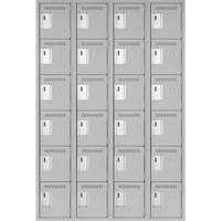 Petits casiers Clean Line, 6 niveaux, Bloc de 4, 48" x 18" x 72", Acier, Gris, Rivet (assembl&eacute;) NRZ Safety Inc.